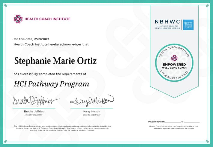 HCI Pathway Program Certificate -- Stephanie Marie Ortiz